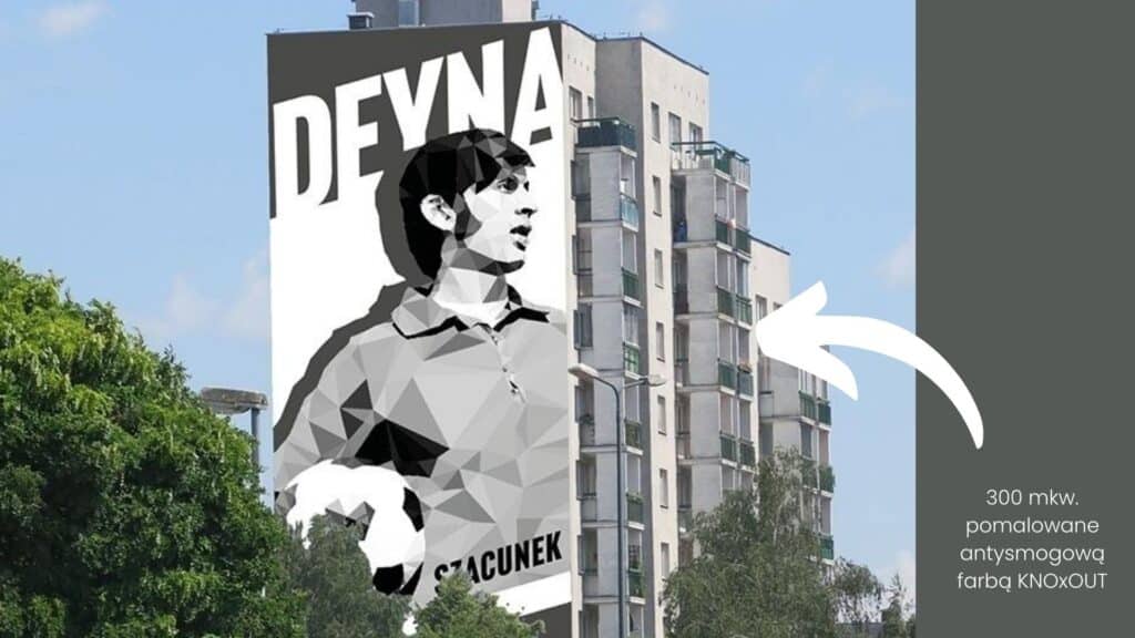 Kazimierz Deyna eko mural Warszawa Urysnów