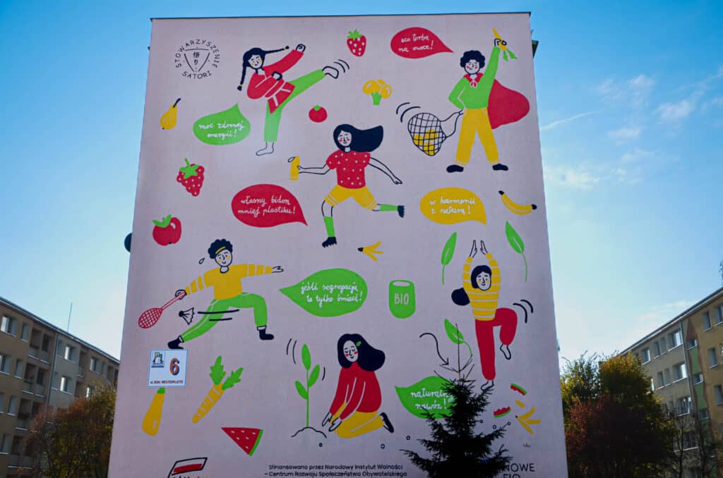 Antysmogowy mural w Złotowie